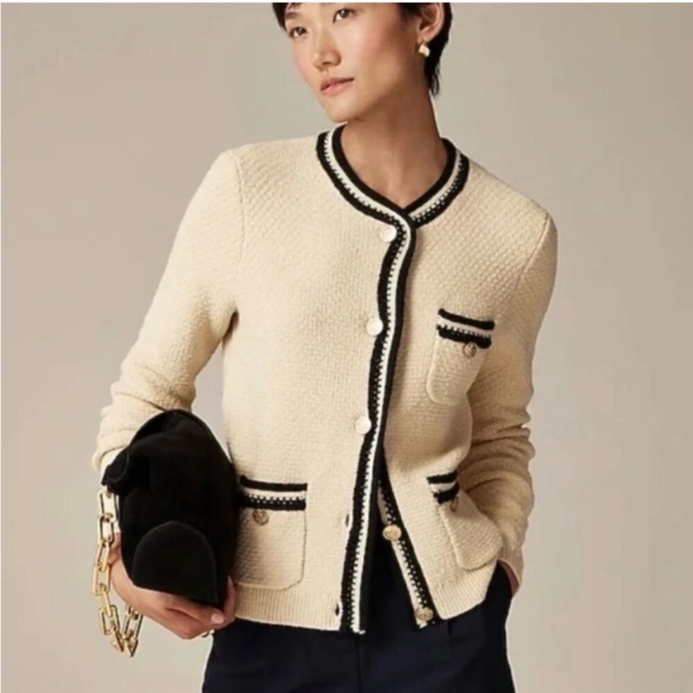 J Crew Contrast-Trim Cardigan